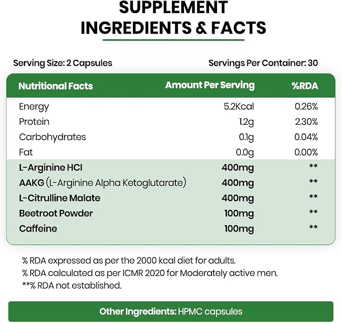 Buy Himalayan Organics Nitric Oxide 1400mg with L-Arginine &amp; Caffeine at deensquare.com. Fast delivery across Dubai | UAE.