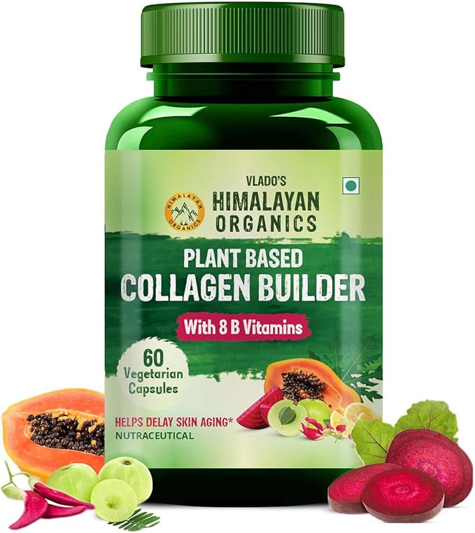 Buy HIMALAYAN ORGANICS Plant Based Collagen Builder with 8 B Vitamins 60 Capsules at deensquare.com in Dubai | UAE for beauty wellness support.