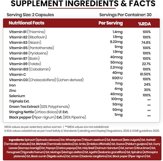 Himalayan Organics Pure Biotin with Dht Blocker, Plant-Based B Vitamins, Vitamin C &amp; D3 – 60 Veg Capsules