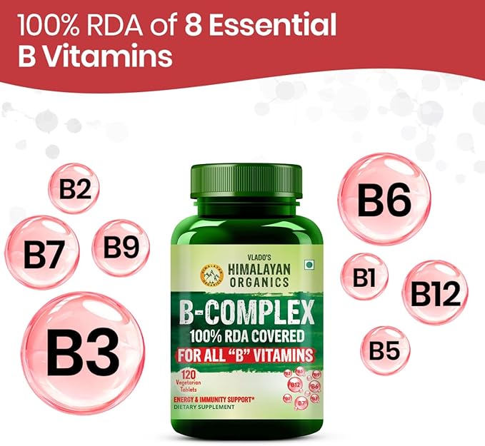 Buy Himalayan Organics Vitamin B Complex 120 Tablets at deensquare.com. Supports energy, metabolism & nervous system health. Dubai | UAE.