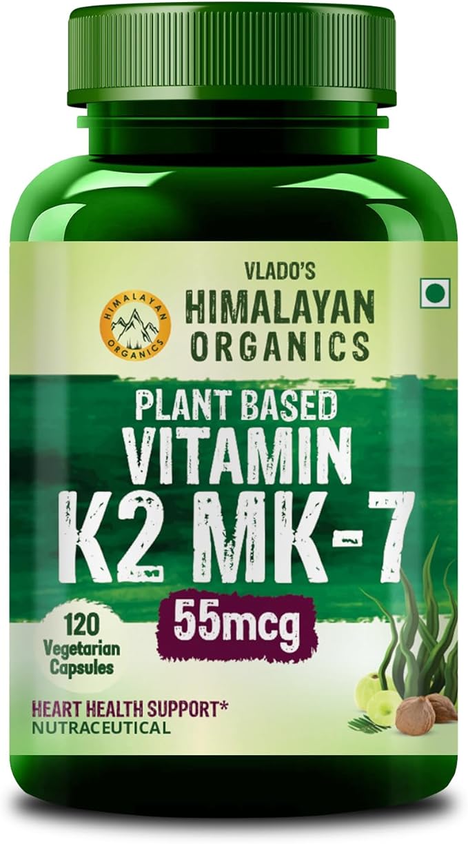 Buy Himalayan Organics Plant-Based Vitamin K2 120 Veg Capsules at deensquare.com. Support bone &amp; heart health with quality supplements in Dubai | UAE.