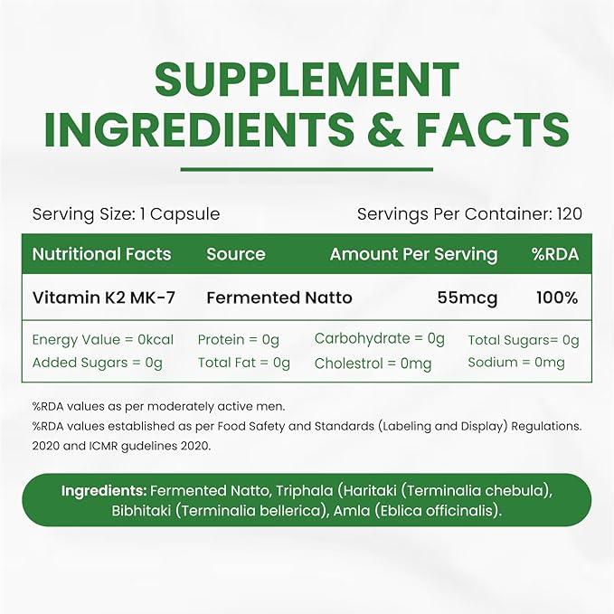 Buy Himalayan Organics Plant-Based Vitamin K2 120 Veg Capsules at deensquare.com. Support bone & heart health with quality supplements in Dubai | UAE.