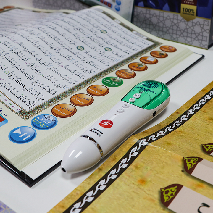 Buy Holy Quran with reading pen 16GB 20x28 at deensquare.com. Smart Quran learning device with fast shipping in Dubai | UAE.