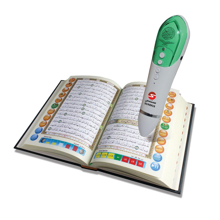 Buy Holy Quran with reading pen 8GB 17x24 at deensquare.com. Smart Quran learning device with fast shipping in Dubai | UAE.