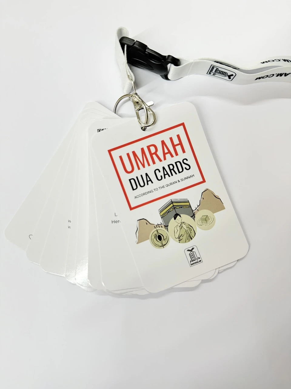 Umrah Dua Cards with QR code and Lanyard (according to Quran and sunnah)