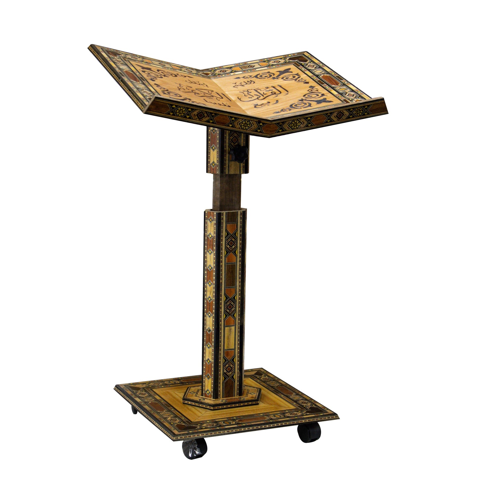 Mosaic Wood Quran Stand (حامل المصحف الجوامعي من خشب الموزاييك الدمشقي)