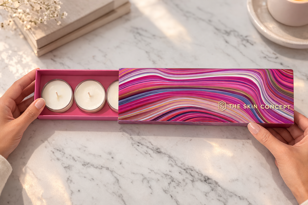 Buy Indulgence Candle Collection by The Skin Concept at deensquare.com. Hand-poured soy wax scented candles available in Dubai | UAE.