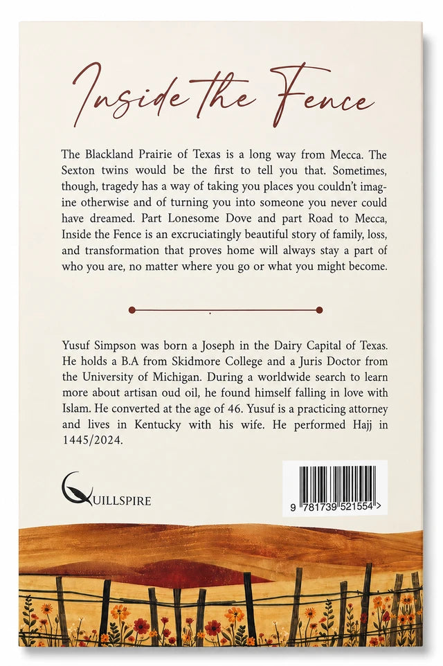 Shop Inside the Fence by Yusuf Simpson, an Islamic fiction novel about faith, family and transformation. Buy at deensquare.com | Dubai | UAE.
