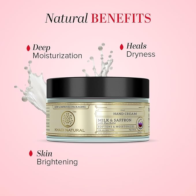 Shop Khadi Milk &amp; Saffron Hand Cream in UAE. Nourishes, softens, and hydrates hands naturally. Fast delivery &amp; worldwide shipping. Order online now.