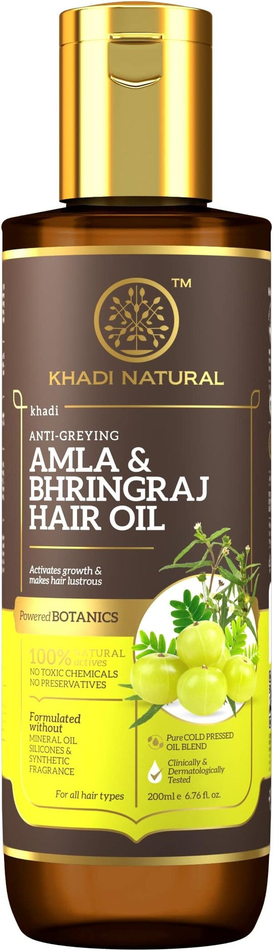 Buy Khadi Natural Amla & Bhringraj Hair Oil in UAE. Lightweight herbal oil supports stronger hair. Silicone & mineral oil free. Shop now UAE delivery.