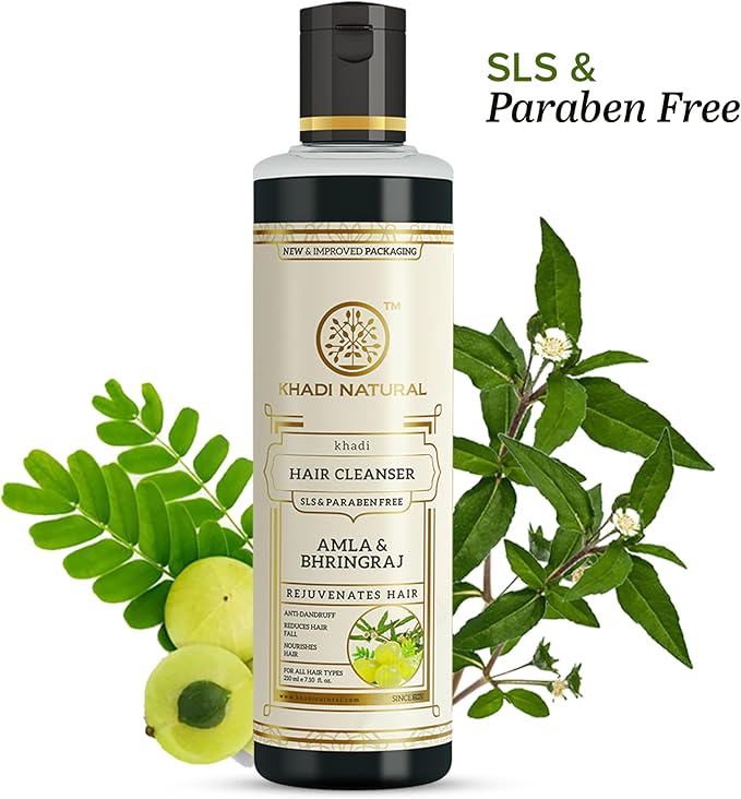 Shop Khadi Amla &amp; Bhringraj cleanser in UAE. Herbal Ayurvedic shampoo for soft, healthy hair. Fast Dubai delivery. Order online now.