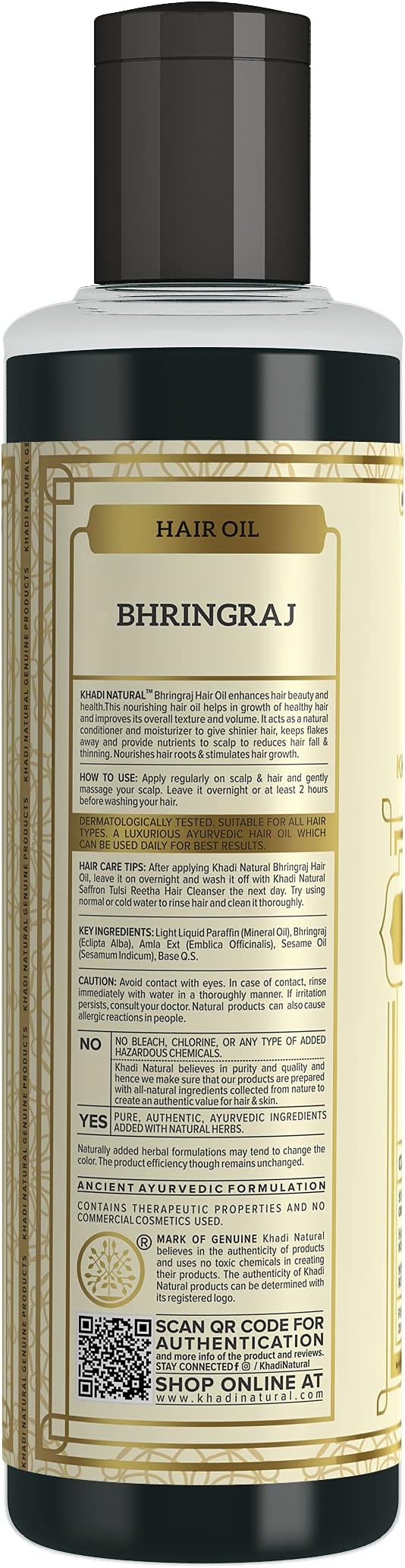 Shop Khadi Bhringraj hair oil in UAE. Nourishing Ayurvedic herbal treatment for stronger, healthier hair. Fast Dubai delivery. Order online now.