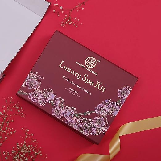 Shop Khadi Natural Luxury Spa Kit for a complete home spa experience. Cleansing and nourishing skincare set. Order online in UAE today.
