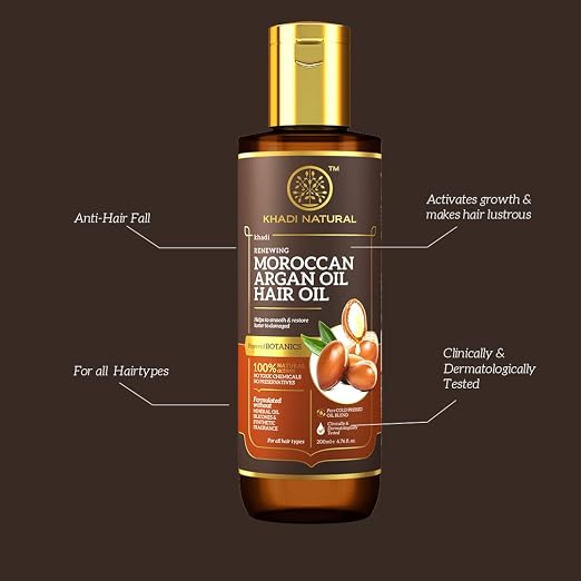 Restore shine with Khadi Natural Moroccan Argan Hair Oil 200ml. Lightweight frizz control formula. Shop now. Order online in UAE.