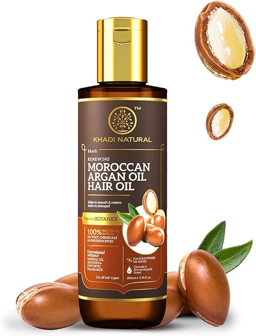 Restore shine with Khadi Natural Moroccan Argan Hair Oil 200ml. Lightweight frizz control formula. Shop now. Order online in UAE.