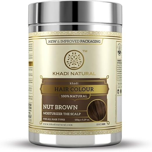 Get natural nut brown hair color with Khadi Natural Herbal Hair Dye 150g. Chemical-free gray coverage. Shop now. Order online in UAE.