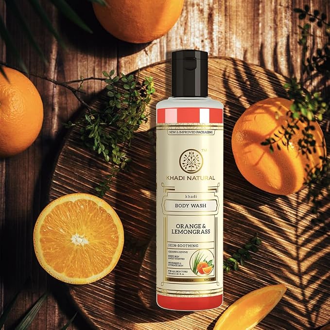 Shop Khadi Natural Orange &amp; Lemongrass Body Wash 210ml. Refreshing herbal shower gel for all skin types. Order online in UAE. Shop now.