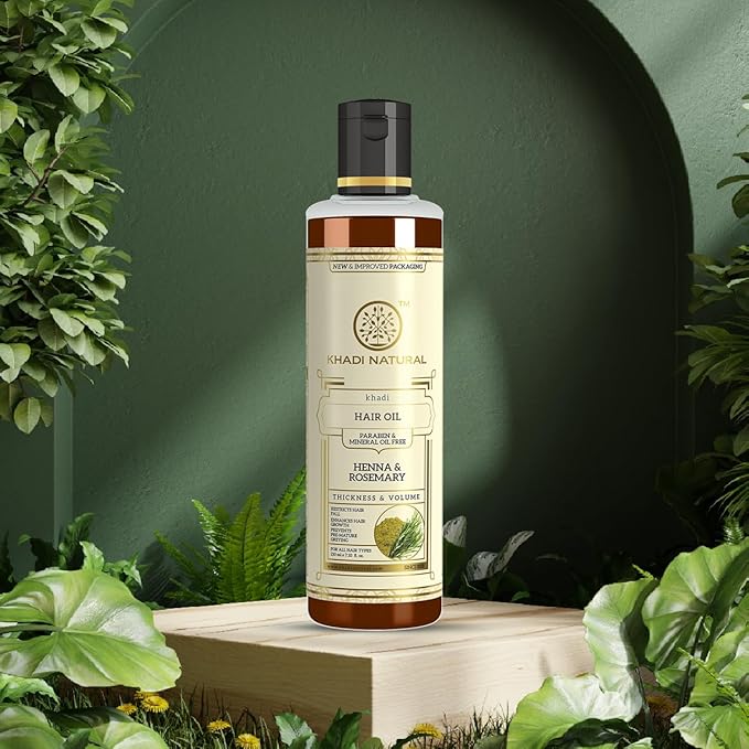 Shop Khadi Rosemary & Henna hair oil in UAE. Herbal Ayurvedic treatment for stronger, healthier hair. Fast Dubai delivery. Order online now.