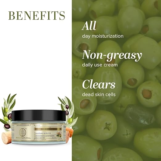 Buy Khadi Natural Ayurvedic Sandal & Olive Face Cream in UAE. Deep nourishing shea butter formula for soft glowing skin. Shop now UAE delivery.