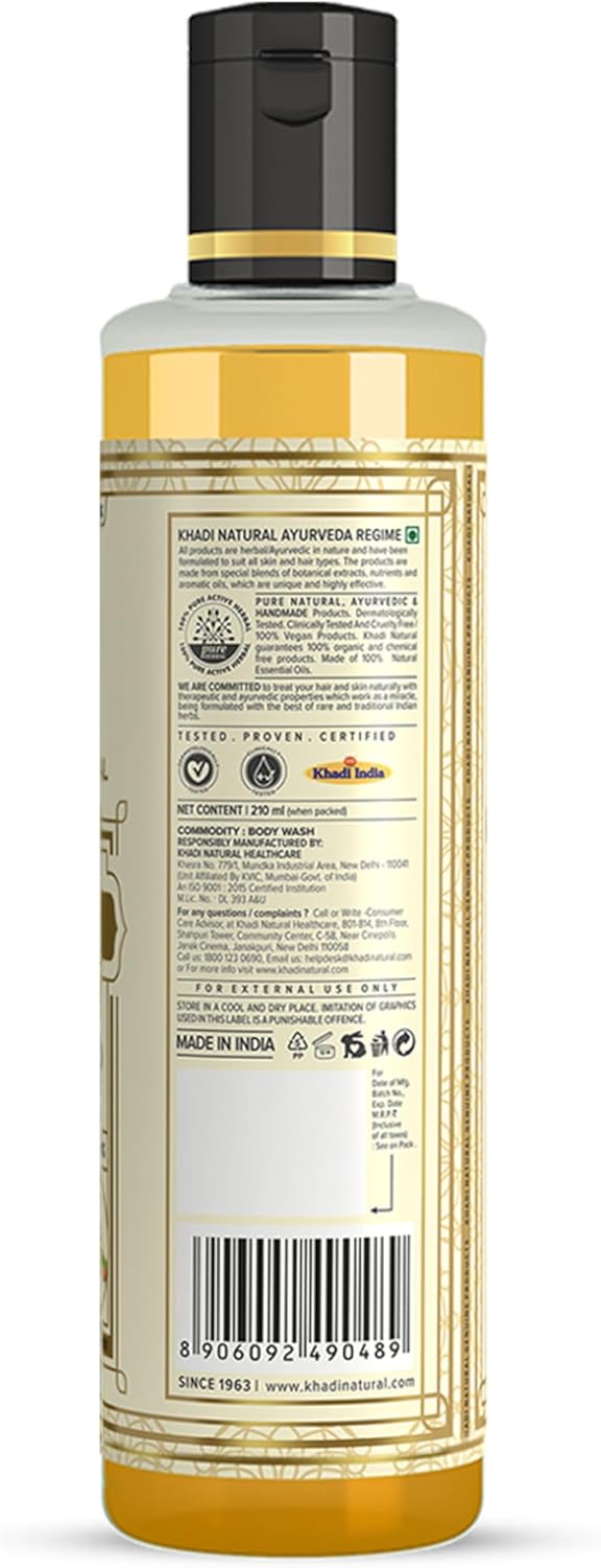 Shop Khadi Natural Sandalwood &amp; Turmeric Body Wash 210ml. Gentle herbal cleansing with sandalwood and turmeric. Order online in UAE today.