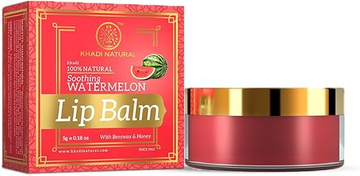 Moisturize dry lips with Khadi Natural Watermelon Lip Balm. Beeswax &amp; shea butter formula for soft lips. Shop now. Order online in UAE.