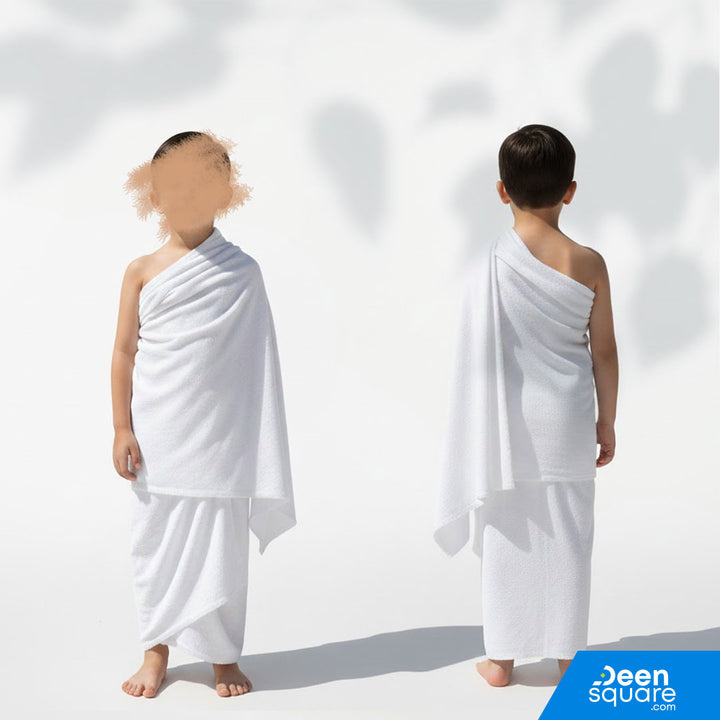 Kids Ihram Towel (2-Piece Set) for Hajj & Umrah | Ages 4–9 | إحرام العمرة والحج للأطفال