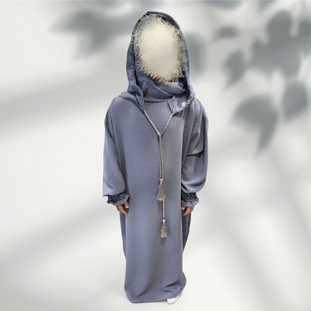 Buy kids prayer dress with hoodie size 42. Comfortable, modest crepe salah wear for girls. Ideal for daily prayer and madrasa.