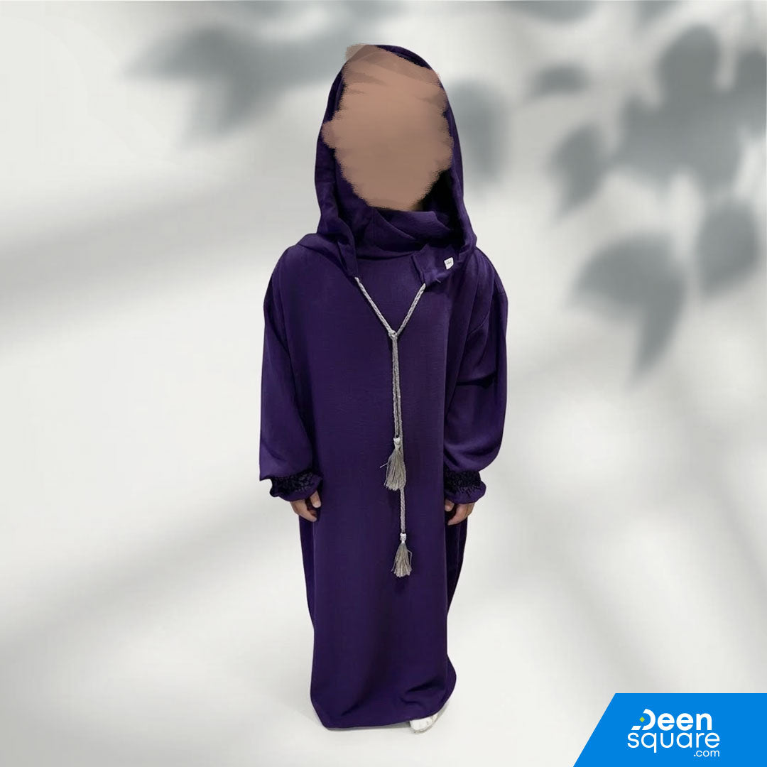 Buy kids prayer dress with hoodie size 44. Comfortable, modest crepe salah wear for girls. Ideal for daily prayer and madrasa.
