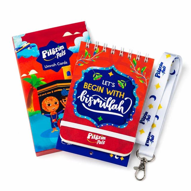 Buy Kids Umrah Guide Cards at deensquare.com | Dubai | UAE. 20 waterproof ring-bound cards with step-by-step Umrah guidance and duas for children.