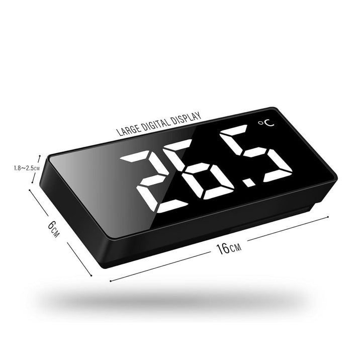 Buy GH0712 LED digital alarm clock at deensquare.com Dubai UAE. Stylish mirror clock with temperature display, snooze, voice control &amp; USB power.