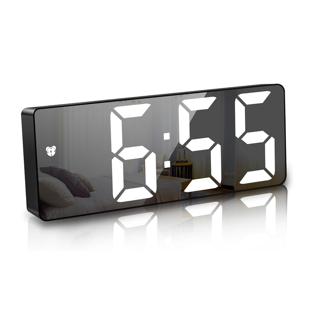 Buy GH0712 LED digital alarm clock at deensquare.com Dubai UAE. Stylish mirror clock with temperature display, snooze, voice control & USB power.