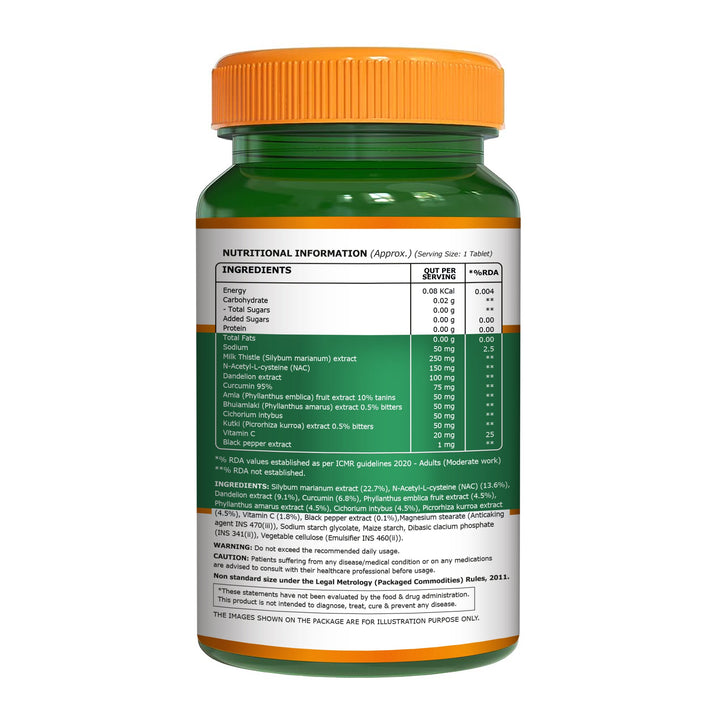 Pure Nutrition Milk Thistle Liver Detox tablets with NAC and Curcumin for liver wellness support