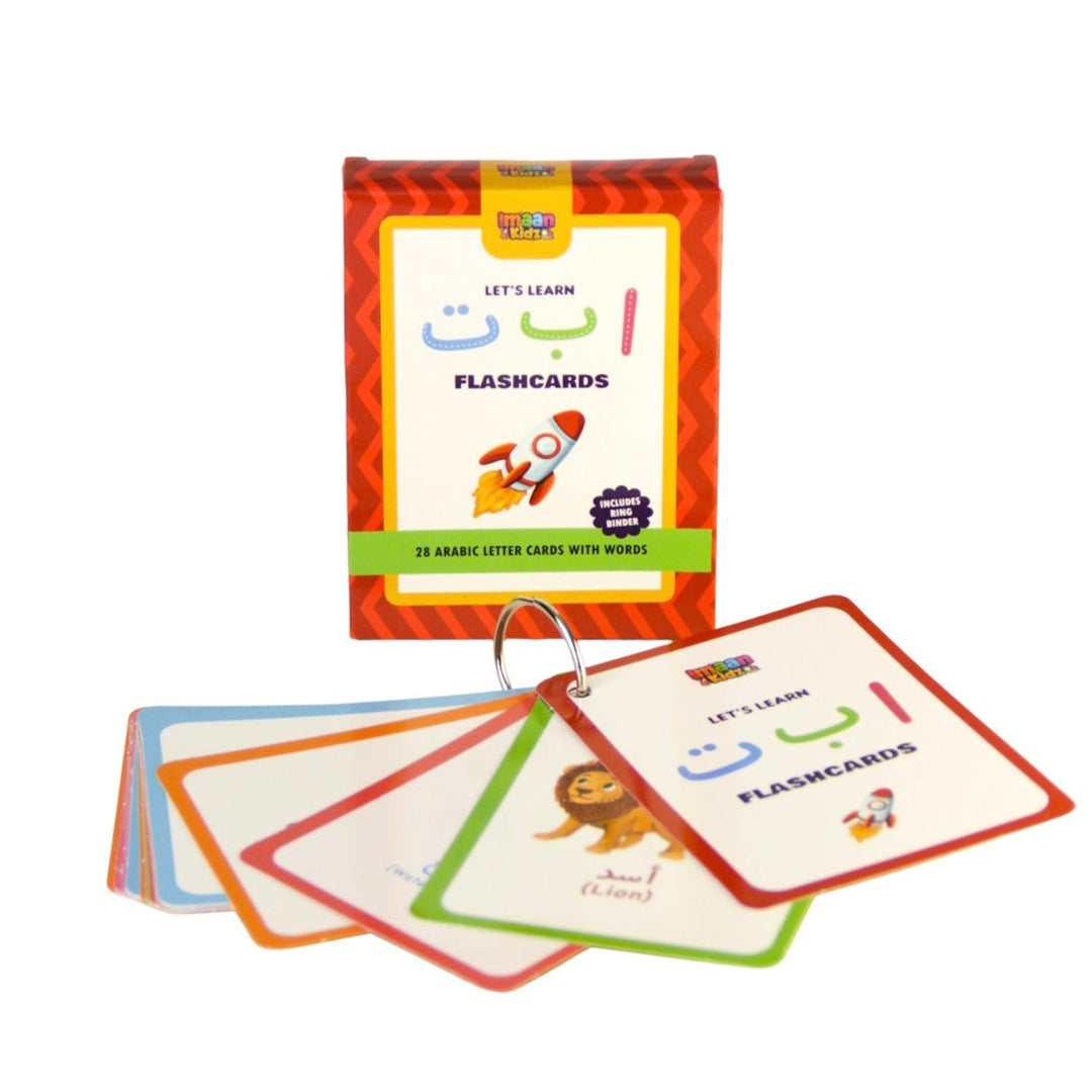 Teach your child Arabic easily with colorful Alphabet Flashcards! Includes keyring, fun illustrations & worldwide delivery available.