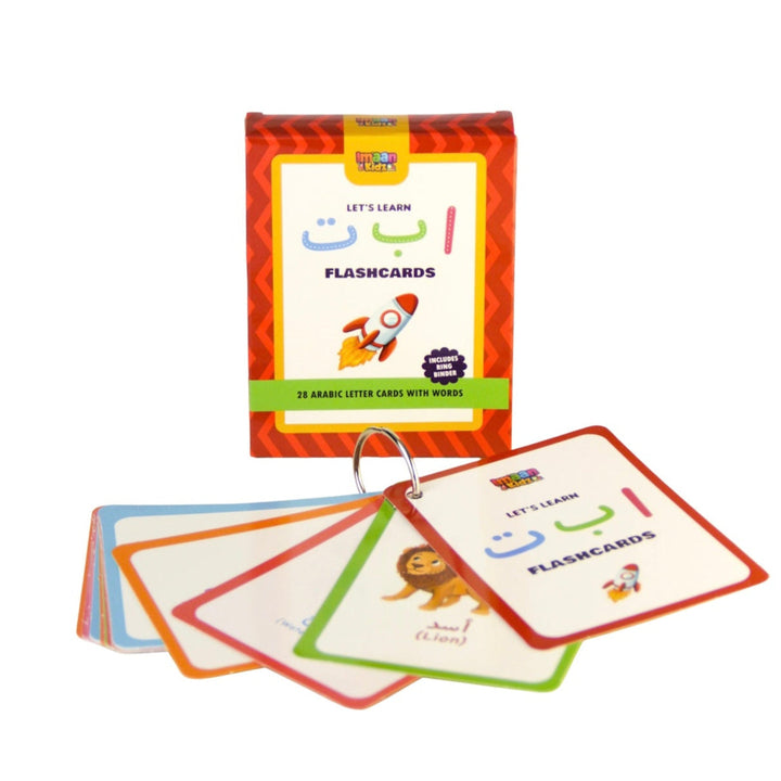 Teach your child Arabic easily with colorful Alphabet Flashcards! Includes keyring, fun illustrations & worldwide delivery available.
