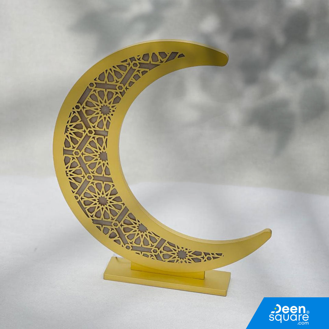 Elegant 3D moon Ramadan décor with soft lighting and premium finish. Perfect for prayer corners, Islamic home décor, and creating a serene ambiance.