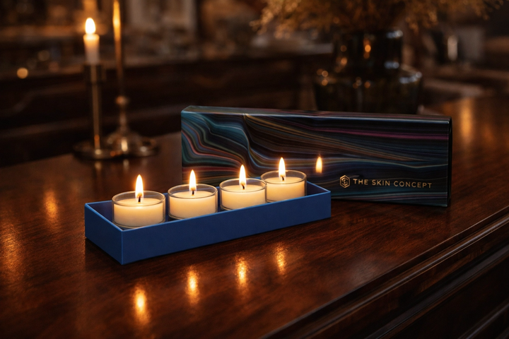 Buy Mood Candle Collection by The Skin Concept at deensquare.com. Hand-poured soy wax scented candles for home ambiance in Dubai | UAE.