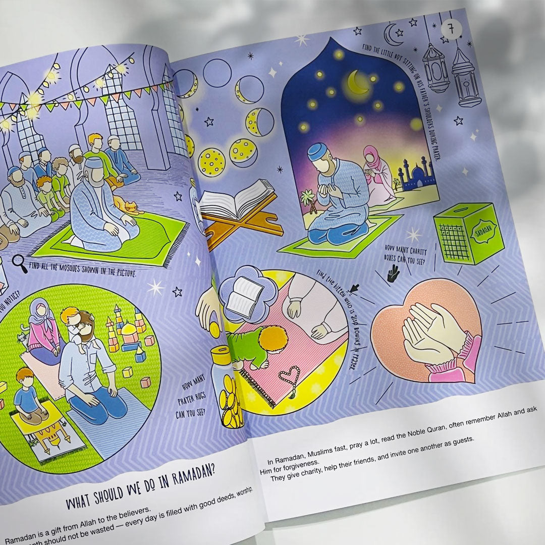 Ramadan Kids Book, Islamic Activity Book, Seek and Find Ramadan, Muslim Children Book, Ramadan Learning for Kids, Eid Preparation Book
