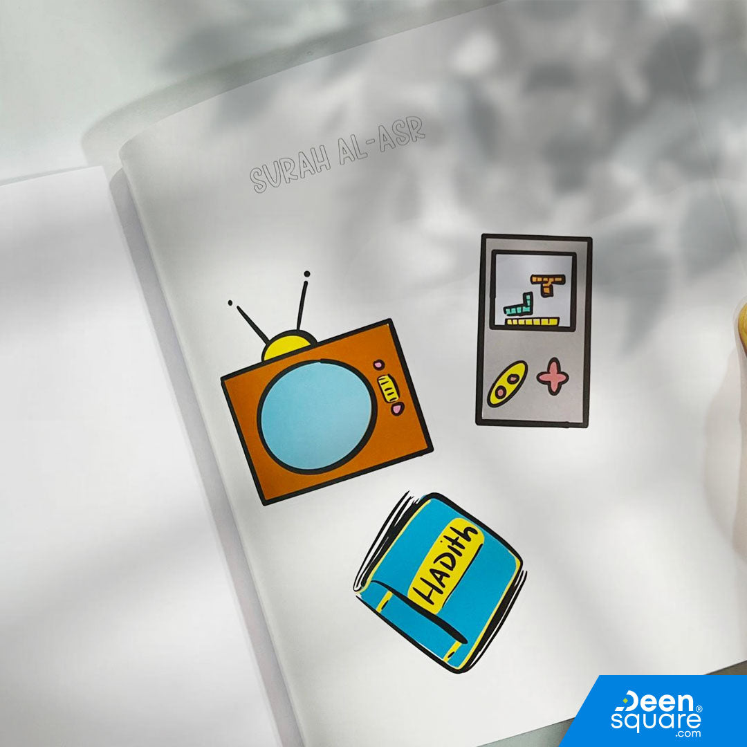 My First Quran Colour & Sticker Book is a fun and interactive way to introduce young children to short Surahs from the Qur’an. Covering Surah An-Naas to Surah Al-‘Alaq, this activity-based book helps children engage with the Qur’an through colouring, sticking, and learning.

Designed especially for early learners, the book encourages creativity while building familiarity with Quranic text in a gentle, age-appropriate manner. Printed on FSC-certified paper, it is safe for children and environmentally respons