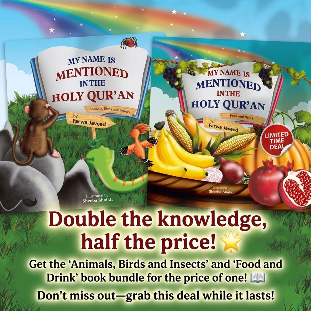 Buy My Name Is Mentioned in the Holy Qur'an combo at deensquare.com Dubai | UAE. Fun Islamic books on animals, insects, food & drink for children.