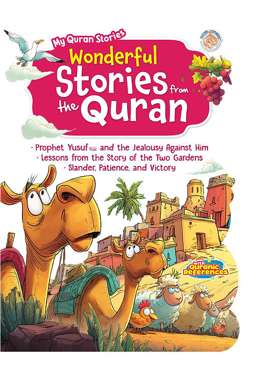 Wonderful Quran stories for kids 3+. 48-page paperback with inspiring Prophet stories and moral lessons. By Darul Mughni. Available at deensquare.com