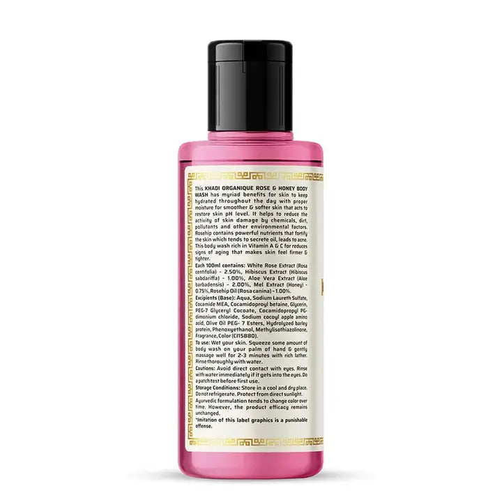 Khadi Organique Natural Rose And Honey Body Wash
