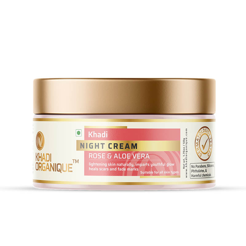 Night Cream (Rose & Aloe Vera) - Khadi Organique