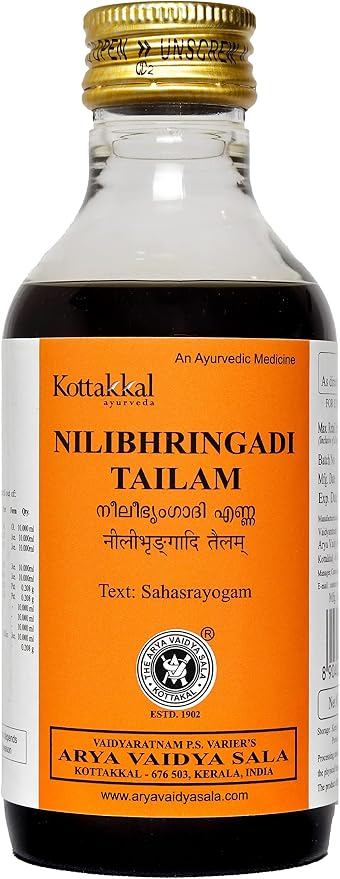Buy Nilibhringadi Tailam 200 ml by Kottakkal Ayurveda at deensquare.com. Traditional Ayurvedic hair oil available in Dubai | UAE.