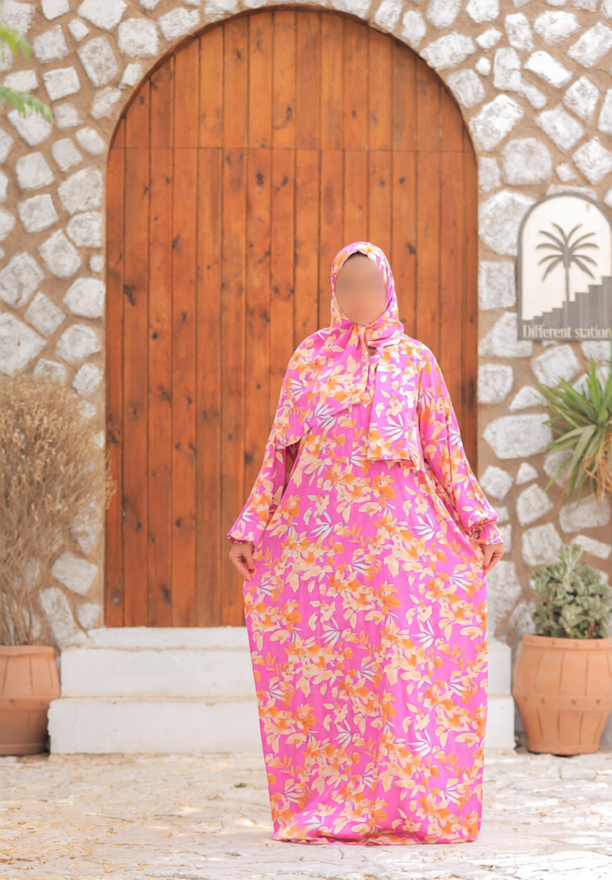 One Piece Prayer Dress with Shayla  - Pink Floral