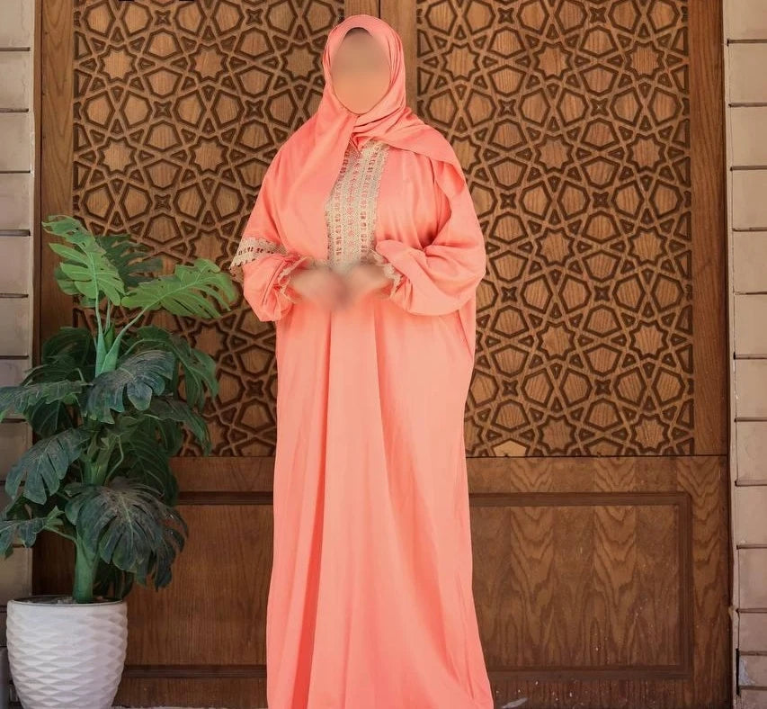One Piece Prayer Dress with Shayla  - Salmon Pink
