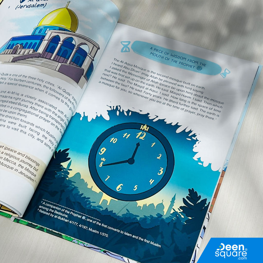 Discover the history and spiritual importance of Palestine through stories and illustrations. An inspiring Islamic book for children aged 8+.