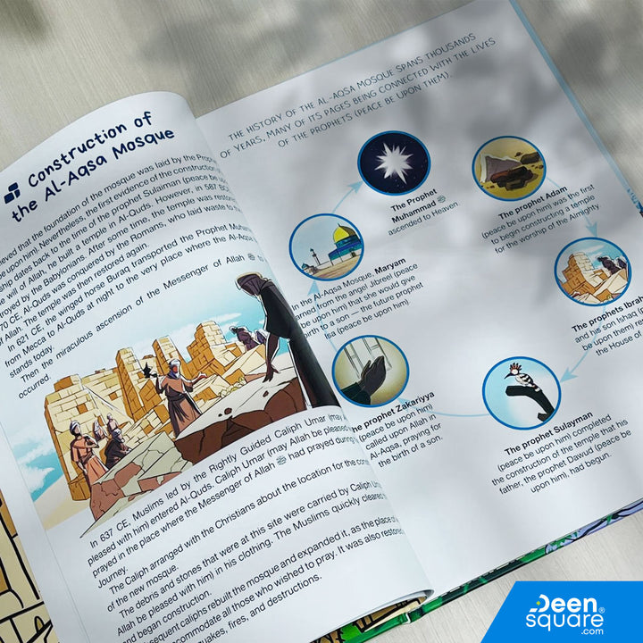 Discover the history and spiritual importance of Palestine through stories and illustrations. An inspiring Islamic book for children aged 8+.