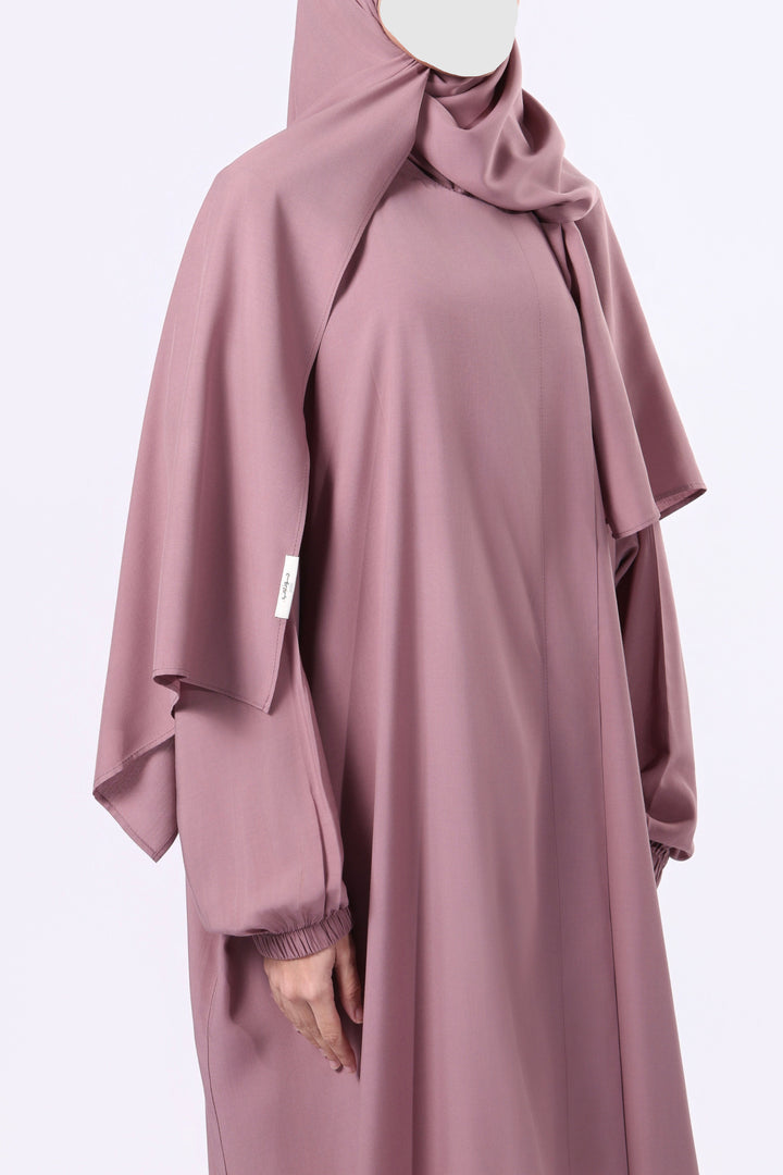 Buy premium prayer dress with attached sheila at DeenSquare.com. Fast shipping in Dubai and delivery across UAE from DeenSquare.com.