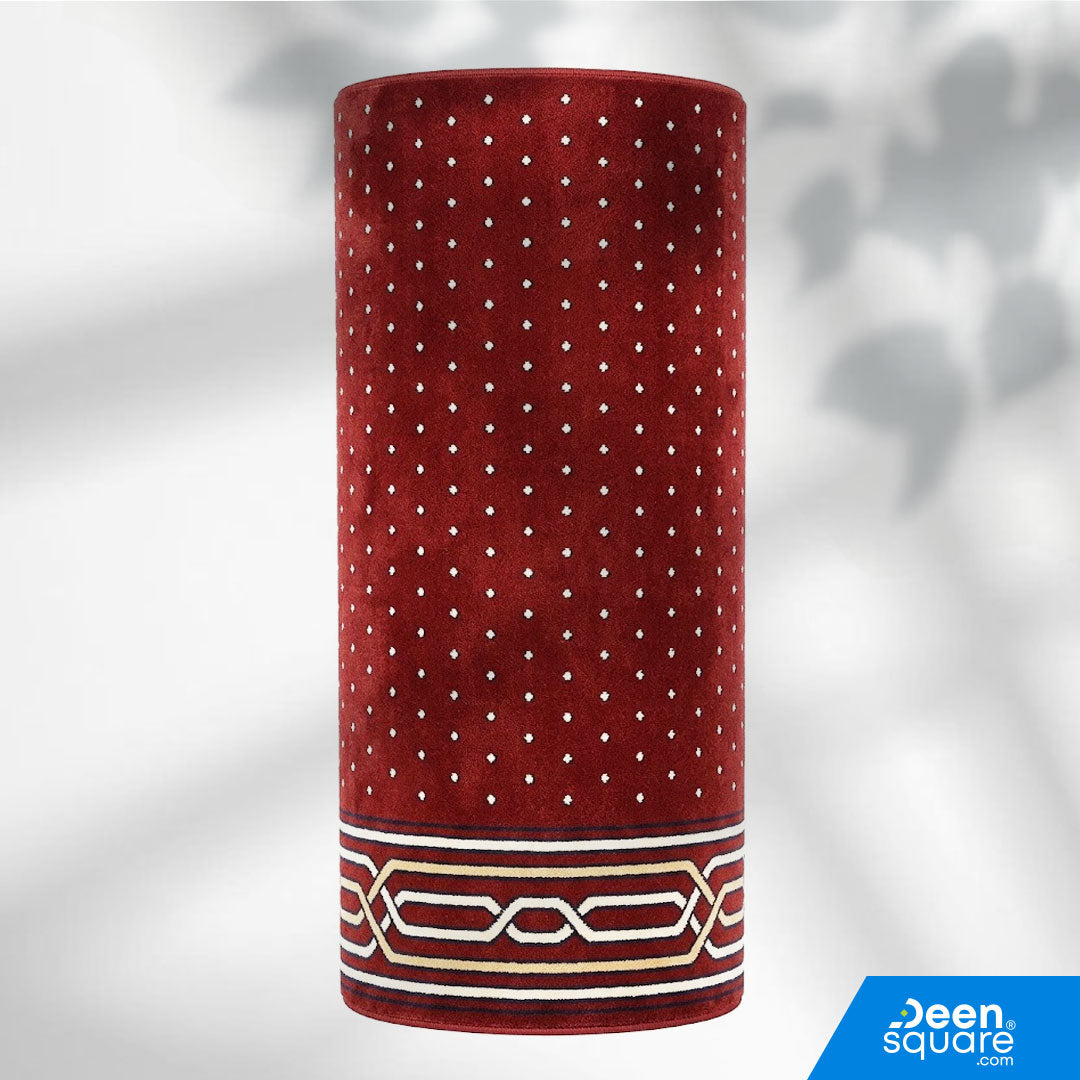Buy premium red mosque carpet 133cm x 25m at deensquare.com. Turkish prayer carpet with fast shipping in Dubai | UAE.
