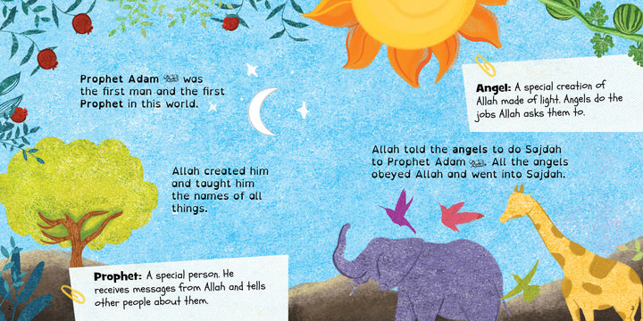 Buy Prophet Adam AS Islamic Book at deensquare.com | Dubai | UAE. A 16-page illustrated Islamic storybook for children aged 4–8.